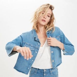 MOTHER Denim Straight A Fray Jacket - Chill